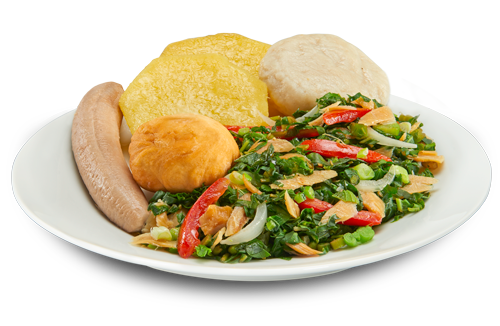 Salt fish and callaloo dish